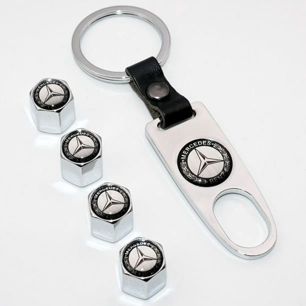 Mercedes Wheel Valve Dust caps Alloy Spanner Keychain Boxed all models a b class